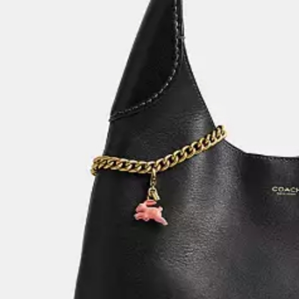Coach Bunny Rabbit Charm Pink Crystal Eye Gold Lobster Clasp Easter 1" MINI SM - Picture 2 of 2